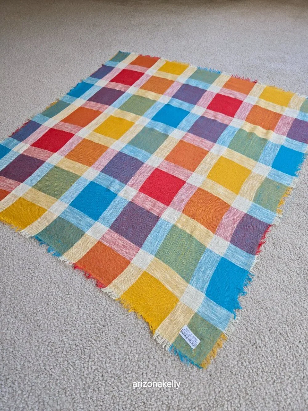 Ben Goodman Scarf Colorful Plaid Square Scarf
